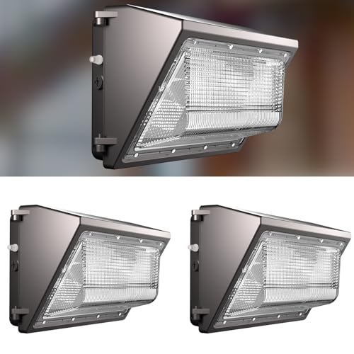 Image of Lightdot 2Pack 150W LED Wall Pack Lights, 100-277v Dusk to Dawn with Photocell | 22500Lm(150Lm /W) 5000K IP65 Outdoor Exterior Lighting Fixture for Yard,Warehouse,Factory,Garage, ETL(Height:10~20ft)