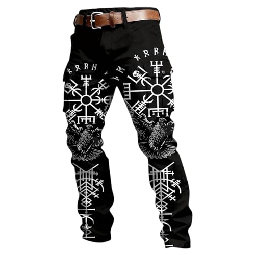 Pantalon cargo homme runes confortable fini les vêtements serrés