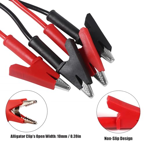 Image of 2pcs 4mm Banana Plug to Alligator Clip Test Lead Wire Cable Set 14AWG Alligator Clip Test Probe Lead Wire Cable 1M
