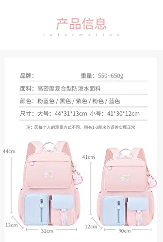 Sac d'école pour adolescentes avec grand compartiment imperméable noir