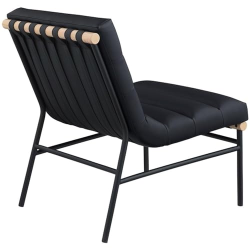 Sillón Plegable Cuero Sintético Negro miniatura 4