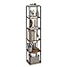 VASAGLE Montaggio Super Veloce Senza Attrezzi, Scaffale Portaoggetti a 6 Ripiani, Autoportante, 23,8 x 38 x 173,4 cm, Soggiorno, Camera da Letto, Cucina, Marrone Vintage e Nero Inchiostro LLS136K01 immagine