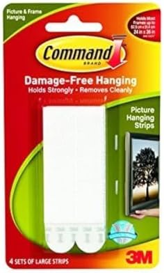 Command Large Picture-Hanging Strips, White, 16-Pairs