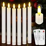idyl light LED Stabkerzen mit Timerfunktion, 500 Stunden 3D Flackernde Flamme Batteriebetriebene LED Kerzen mit Fernbedienung, für Weihnachtsdeko, Zimmer Deko,Hochzeit und Party (Weiß)