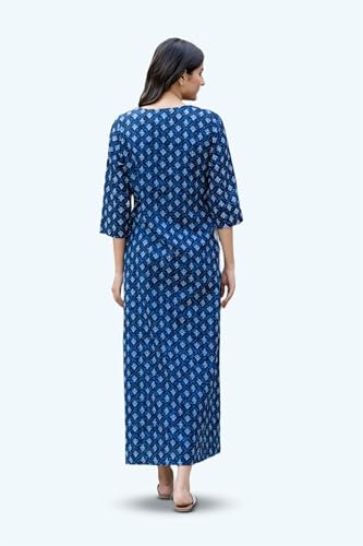 Image of NIHSAMAH Cotton Nighty for Women - Printed Stylish Night Gown, Comfortable Sleepwear Long Nightwear, Maxi