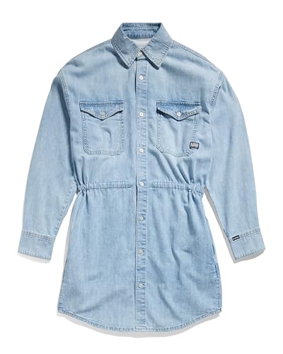 Miniatura 5 de G-Star Raw Vestido Vaquero Con Cordón Relajado Informal, Azul Sun Faded Blue Mist D24353-D252-G342, L Para Mujer