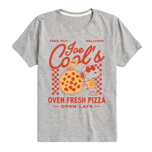 Peanuts - Joe Cool Pizza - Toddler and Youth Short Sleeve Graphic T-Shirt