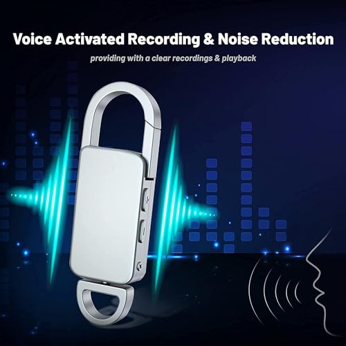 Image of DDLC Mini Digital Voice Recorder 8GB in Built Memory Keychain Professional Audio MP3 Player Microphone Sound Recording (Silver 8GB Memory Recorder)