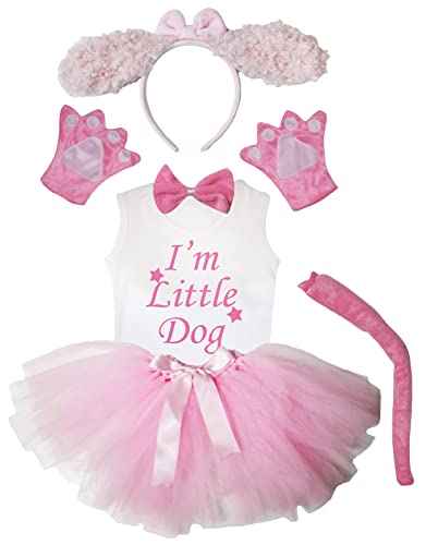 Tutu pour chien de 1 à 8 ans rose caniche à longues oreilles | Robe et déguisement canin