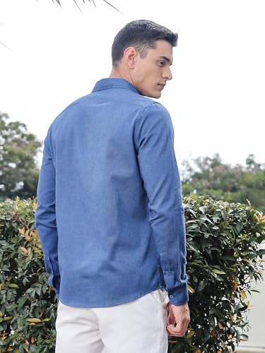 Image of Thomas Scott Men Classic Slim Fit Cotton Casual Full Sleeves Shirt