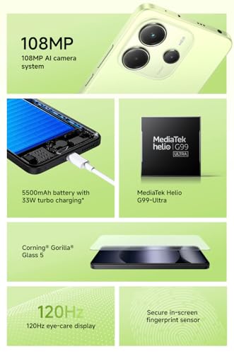 Xiaomi Redmi Note 14 4G 8 Go + 256 Go Smartphone 5110 mAh Batterie, No NFC, avec chargeur (Noir)