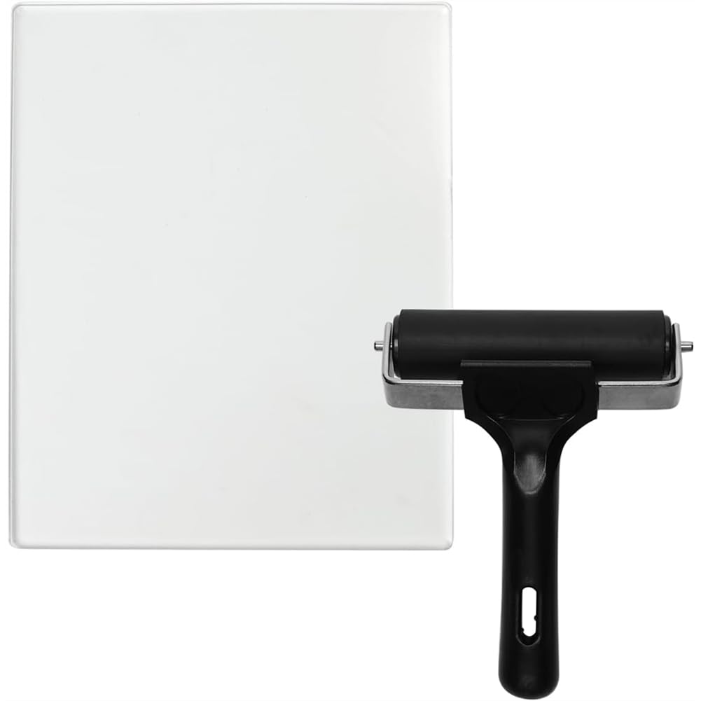 IJSDNVJNDX Gel Printing Plate Kit-Reusable 8x10 Inch Printmaking Plate with 4 Inch Brayer Roller for Card Making
