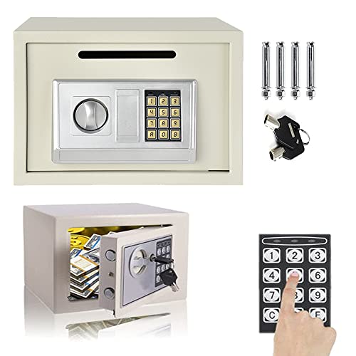 Caja de Seguridad, Caja de Ahorros, Caja Digital de 16 L con Cerradura de Acero for Oficina en casa, Dinero, Efectivo, cámara, Documento, Caja de Almacenamiento, Caja de gabinete con 2 Llaves, Color B