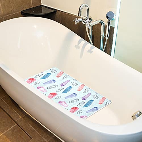 Tapis de douche antidérapant bleu clair baignoire avec ventouses - 6