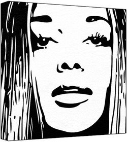 Ana Barros Pop Art Painting (100% Original Painting. Not A Print!) Acrylic Paint On Deep Framed Canvas (30 X 30 X 2.5cm) 2-Colour Black/White