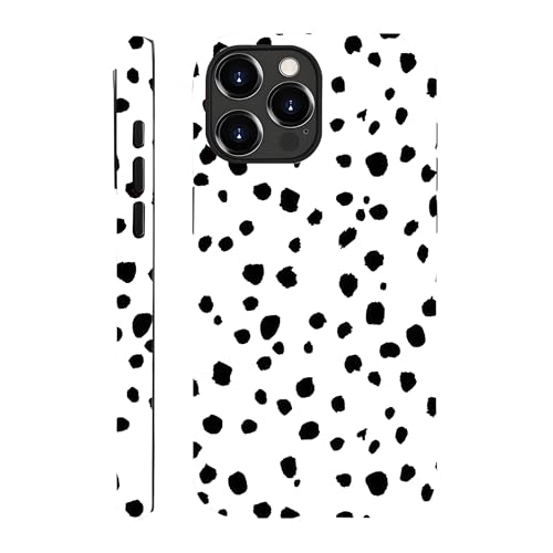 Coque iPhone 16 Pro Max MagSafe noir et blanc protection motif pois