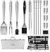 Produktbild POLIGO 19-Teiliges Professionelle Edelstahl Grillzubehör Set im Grillbesteck Koffer Perfektes Vatertagsgeschenk für Papa- Camping BBQ Grill Zubehör Kit im Koffer Ideale Geburtstag Geschenk für männer