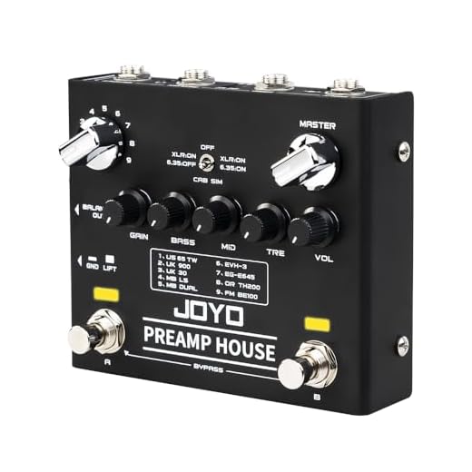 JOYO Amp Simulator Guitar Pedal, 9 Amp Models with Dual Channel & 18 Tones, IR Cab Sim, XLR Out & FX Loop, Bypass (Preamp House R-15)