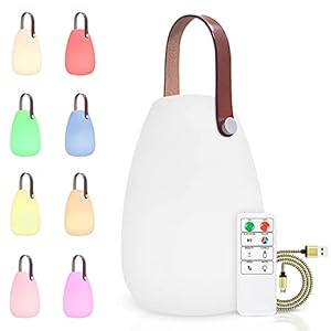 IROO Led Tischlampe für Außen Camping Laterne mit Fernbedienung Warmweiß 8 Farben Dimmbar Outdoor Lampe Wasserdicht…