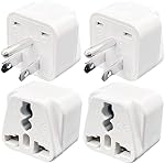 Universal World to Canada/American Outlet Plug Adapter-Type B (4 Pack), 3 Pin Travel Plug Adapter, International Tourists from European/EU/China/Australia/UK to US Plug Adapter