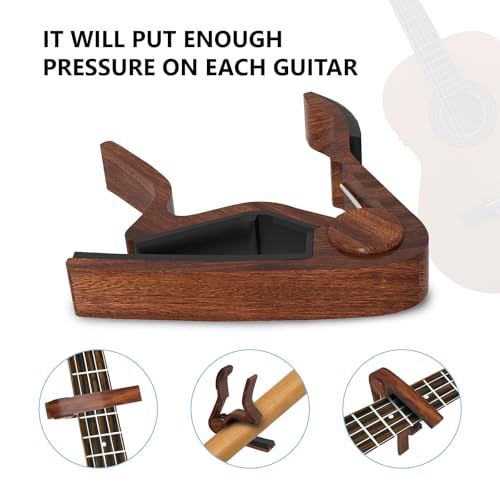 Guitar Capo,Capo for Electric Guitar and Acoustic Guitar,Capo for Acoustic Guitar 6 String,Guitar Accessories with Guitar Tuner,Violin,Bass,Ukulele Chromatic