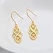Graduation Gifts Celtic Earrings Sterling Silver Gold Plated Irish Vintage Celtic Knot Dangle Earrings Polished Good Luck Celtics Earrings Jewelry Dangles (Golden)