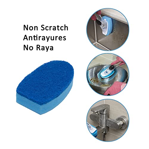 Dgsdkd Dish Wand Stick Refill Kit 6 Piece Set Of Sponge Replacement Head Dish Stick Sponge Just For Dgsdkd Dish Wand Product (Blue) #TOP5