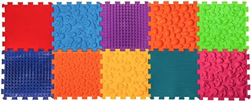 Funny-Steps Orthopädische Sensorische Boden spielmatten für Kinder Puzzle Mix 10-TLG Prävention von Plattfüßen