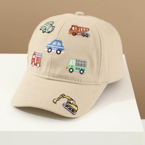 Cute Construction Vehicle Embroidered Kids Baseball Caps Adjustable Cotton Toddler Sun Hat Vintage Cowboy Hat4