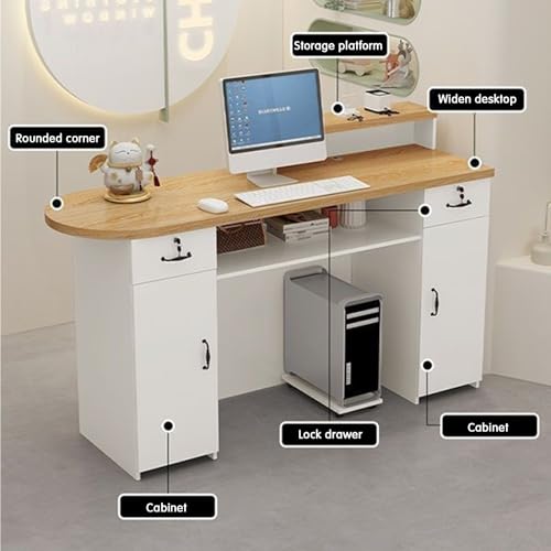 Meuble de réception et table de caisse professionnelle avec rangements - 8