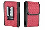 caseroxx Funkmeldertasche – passend für EuroBos, Swissphone, TPL, Polarion, Oelmann, Motorola, u.v.m. - Tasche mit Gürtelclip & Klettverschluss, rot