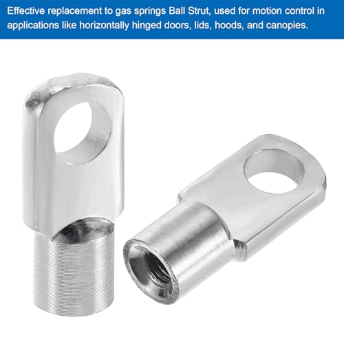 QUARKZMAN Gasdruckfeder Stütze M6 Gelenkverbinder weibliches Gewinde Stahl Silberfarben, 6 Stück