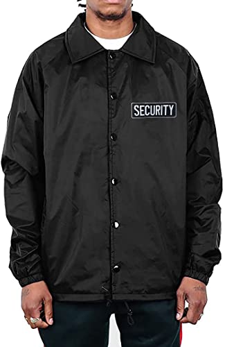 Gs-eagle For Men's Security Black Waterproof Coach Jacket Size XL