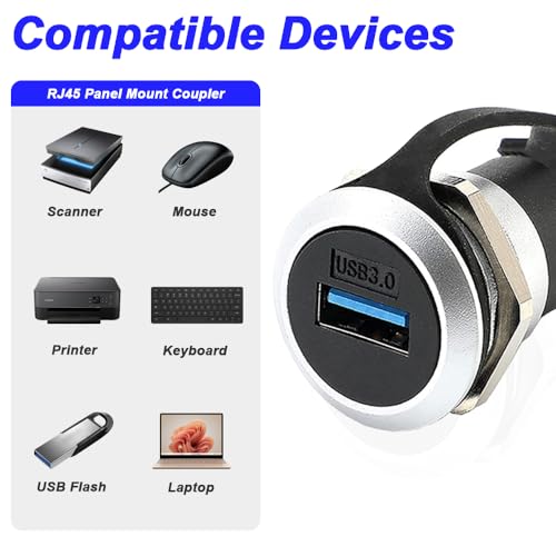 Conector de panel USB 3.0 con cubierta impermeable, pack 2 miniatura 5