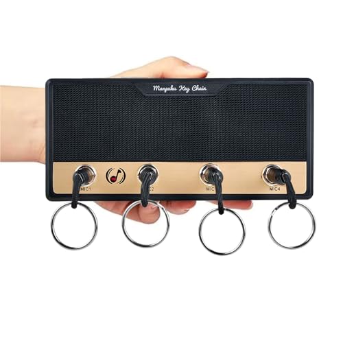 REEKY Suporte de chave de amplificador de guitarra, suporte de parede, inclui 4 chaveiros de plugue