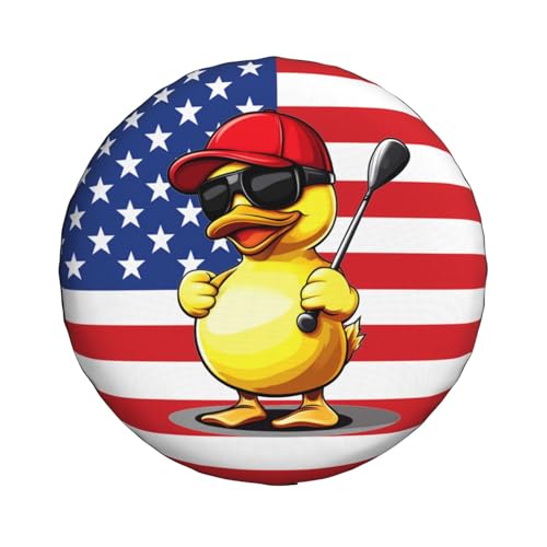 Image of Funny Duck Spare Tire Cover Weatherproof Universal Wheel Protectors Cute Duck Wheel Covers for Rv Camper Travel Trailer SUV Truck 15 Inch