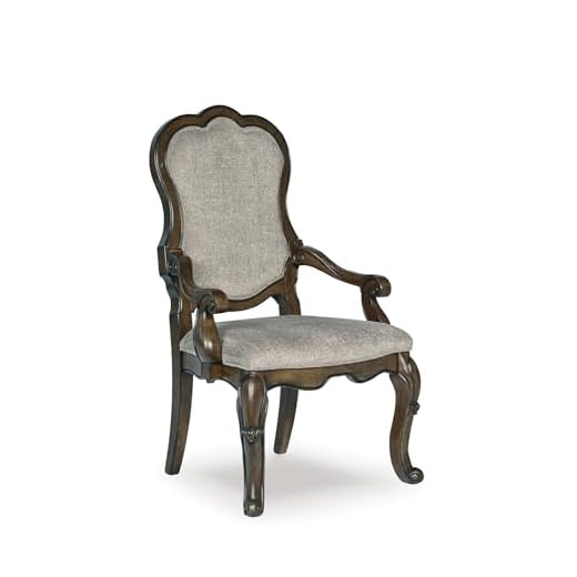 Set of 2 Classic Upholstered Dining Arm Chairs