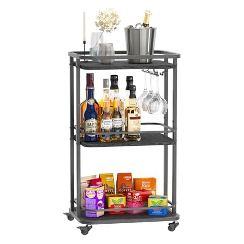 IBUYKE 3-Tier Rolling Bar Cart for Home Cover