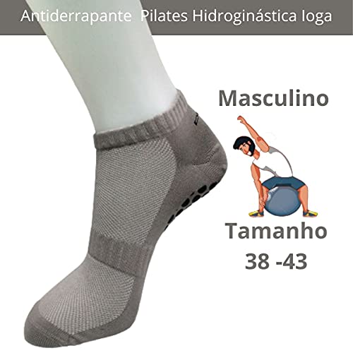 Kit 02 Pares de Meias Antiderrapantes Hidro Hidroginástica Pilates Ioga Academia Unissex