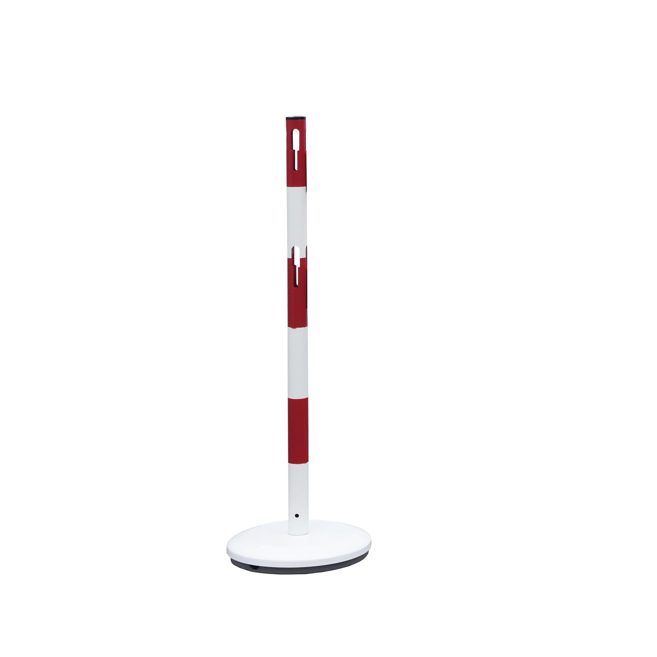 Poteau acier base lestée - rouge/blanc