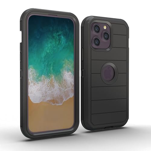 Image of Pirum Protective Back Case Compatible for Apple iPhone 14 Pro MAX Cover PC + TPU Full Body Shockproof Drop Protection - Black