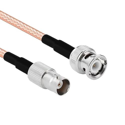 QYZLVCES(���X) RG400�����P�[�u�� BNC�I�X-BNC���X���p�A�_�v�^ �ᑹ��50�I�[������RG400�P�[�u��(BNCM-BNCF-RG400,0.1m)