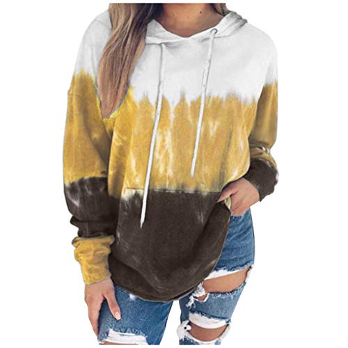 Women's Casual Hoodies Long Sleeve Sweatshirts Cowl Neck Drawstring Hooded Pullover Top with Pockets