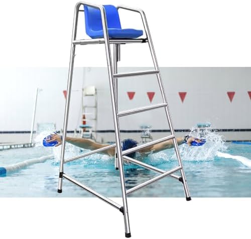 Commercial Stainless Steel Lifeguard Chair, Detachable Poolside Barstool for Outdoor and Indoor Use, Ideal for Gardens, Backyards, Water Parks, Durable and Stylish
