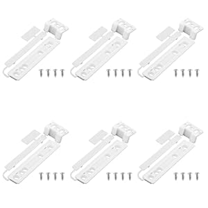 4pcs Universal Integrated Fridge Freezer Door Slider with Brackets & Clips, Fridge Door Mounting Installation Sliding Bracket Fixing Kit Refrigerator Repair Part Accessories for Samsung LG AEG