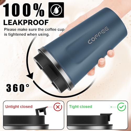 Image of MOMSIV 17oz Travel Mug, Insulated Coffee Cup with Leakproof Lid, Vacuum Stainless Steel Double Walled Reusable Tumbler for Hot and Cold Water Coffee and Tea In Travel and Car