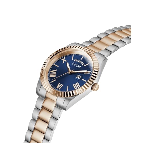 GUESS Men's Stainless Steel Analog Blue Dial Two-Tone Band Watch-Gw0265G12 - Image 4