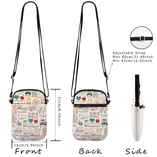 WCGXKO Paraprofessional Gift Para Gift Teacher’s Aid Zipper Crossbody Bag Paraprofessional Appreciation Gift2