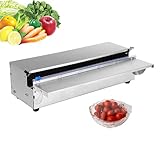 Drstarful Commercial Film Dispenser, 18” Stainless Steel Plastic Wrap Dispenser with Slide Cutter, Manual Wrapping Food Service Film Dispenser for Food Packaging in Restaurant, Supermarket, Fruit Shop