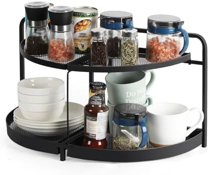 Spice Rack Organizer for Cabinet 2 Tier Rotating Kitchen Countertop ...